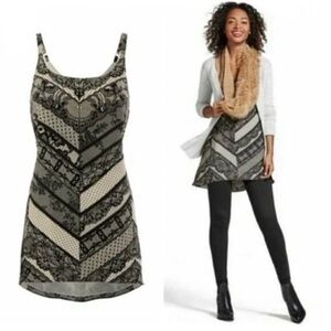 CAbi Black and Gray Lace Patterned Blouse Style 3278 Size M